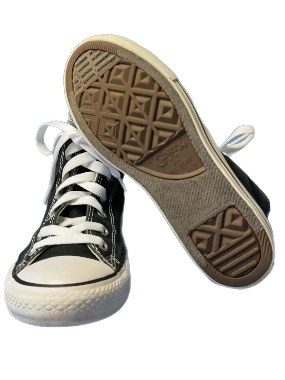 Converse Chuck Taylor All Star Youth 2 Black Hi Top Sneaks Slip on Unisex